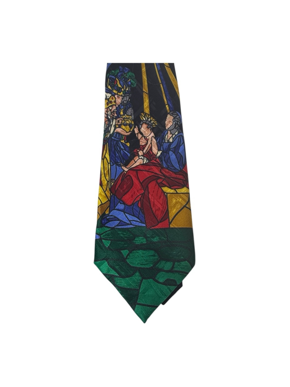 St Nicks Tie Shop Nativity Necktie Christmas Stained Glass Wise Men Jesus Silk T